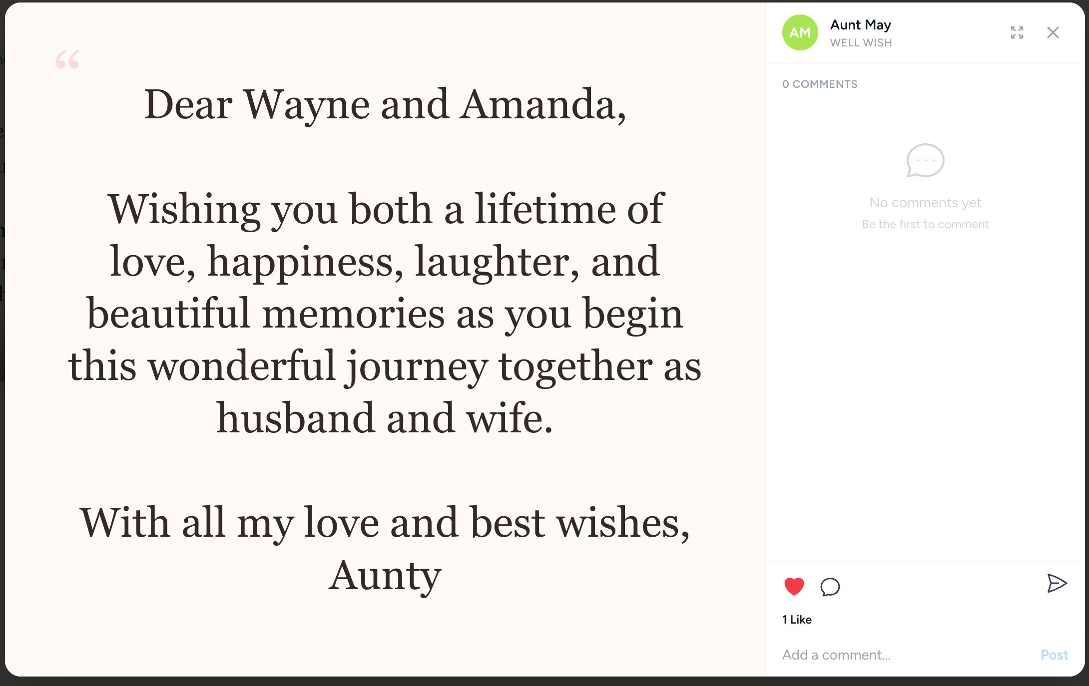 Collect written well wishes alongside photos